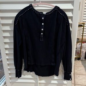 We The Free Black Top with white trim